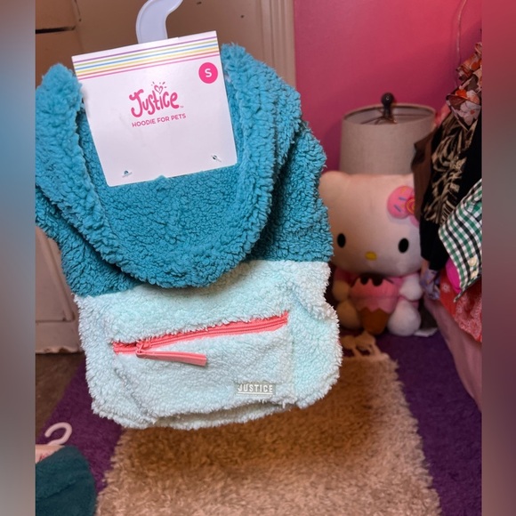 Teal and Mint Fuzzy Dog Sweater - Picture 2 of 3